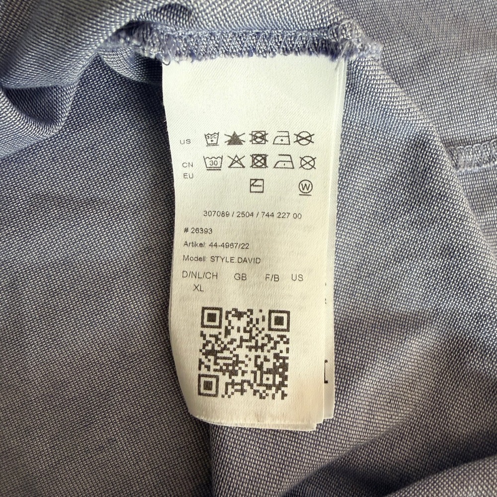 Brax David Button Up Shirt Mens XL Blue Long Sleeve Knit Textured - Picture 5 of 8